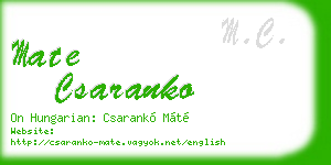 mate csaranko business card