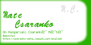 mate csaranko business card